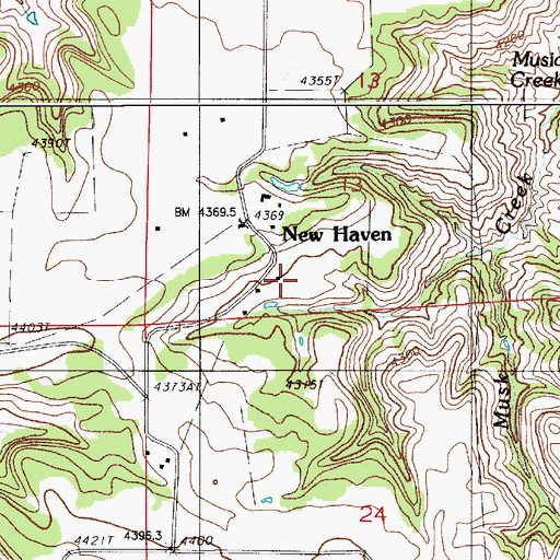 Topographic Map of New Haven, WY