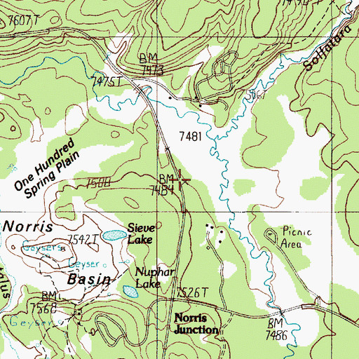 Topographic Map of Norris Junction, WY