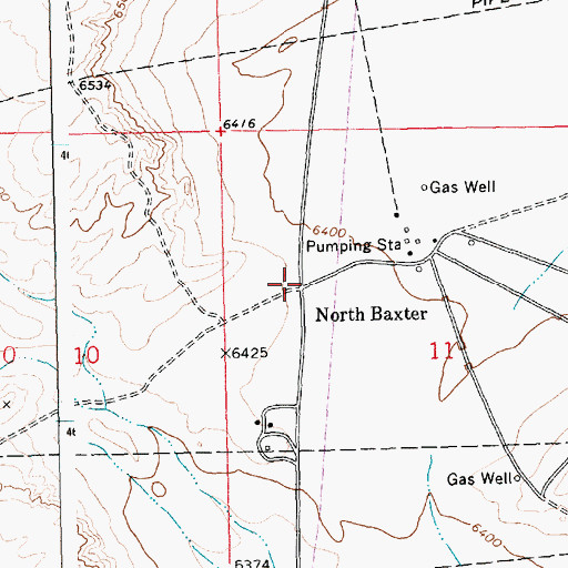 Topographic Map of North Baxter, WY