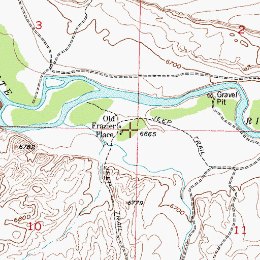 Topographic Map of Old Frazier Place, WY