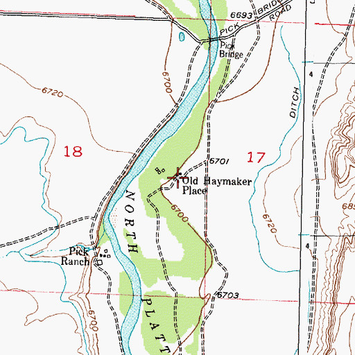 Topographic Map of Old Haymaker Place, WY