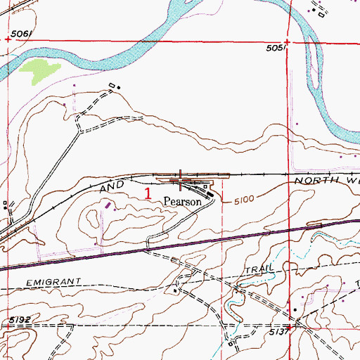 Topographic Map of Pearson, WY