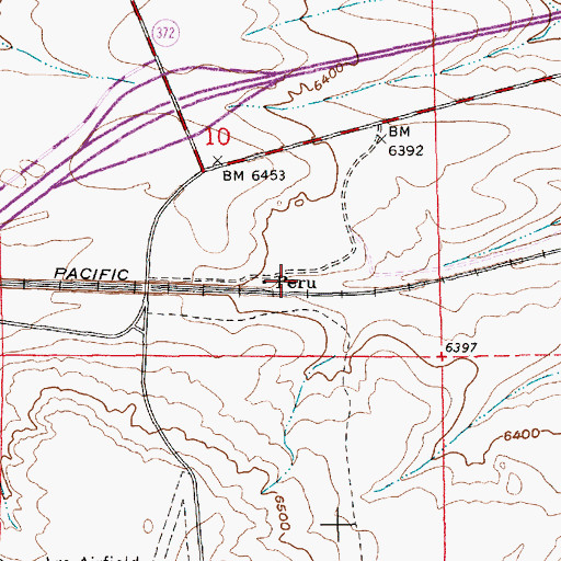 Topographic Map of Peru, WY
