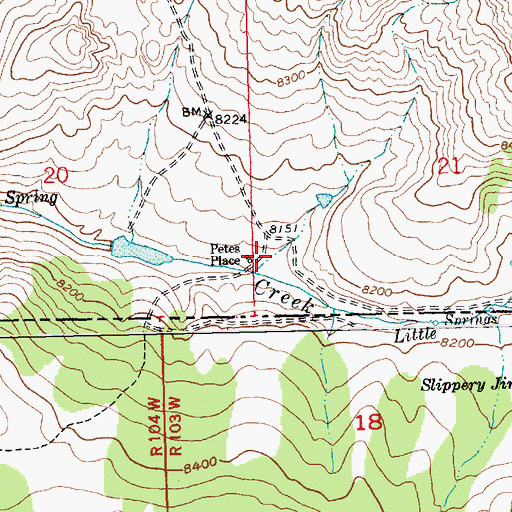 Topographic Map of Petes Place, WY