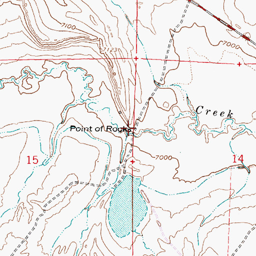 Topographic Map of Point of Rocks, WY