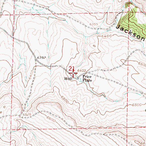 Topographic Map of Price Place (historical), WY