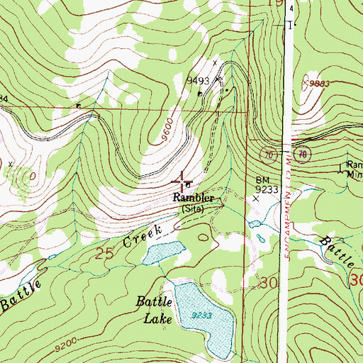 Topographic Map of Rambler (historical), WY