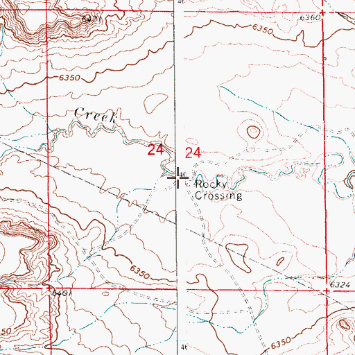 Topographic Map of Rocky Crossing, WY