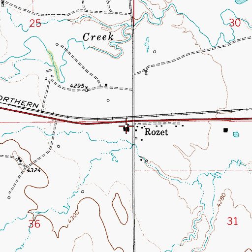 Topographic Map of Rozet, WY