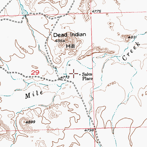 Topographic Map of Sales Place, WY