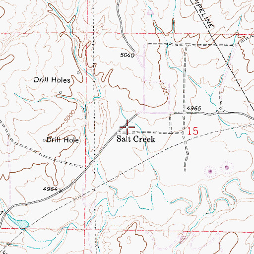 Topographic Map of Salt Creek (historical), WY