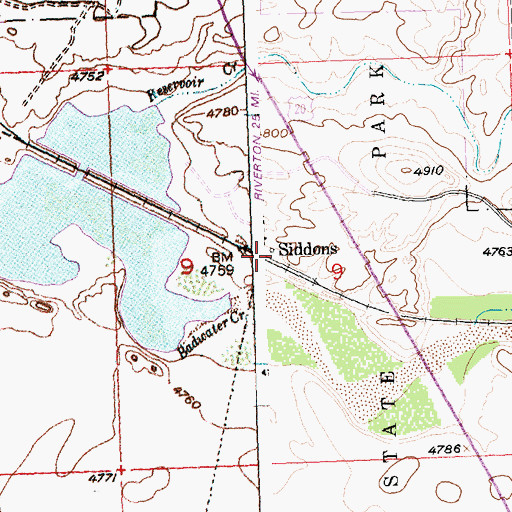Topographic Map of Siddons, WY
