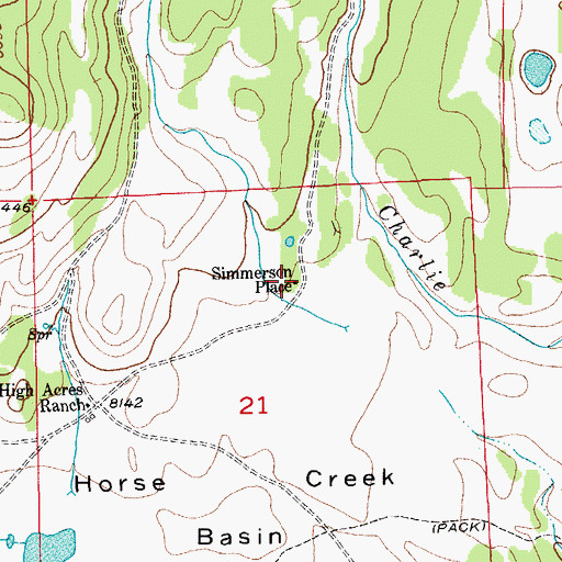 Topographic Map of Simmerson Place, WY