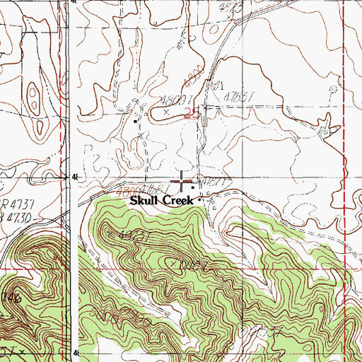 Topographic Map of Skull Creek, WY