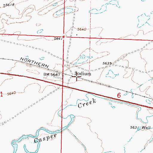 Topographic Map of Sodium, WY