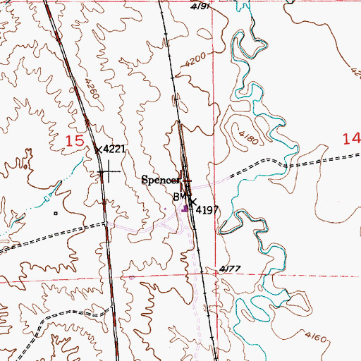 Topographic Map of Spencer, WY