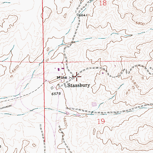 Topographic Map of Stansbury, WY