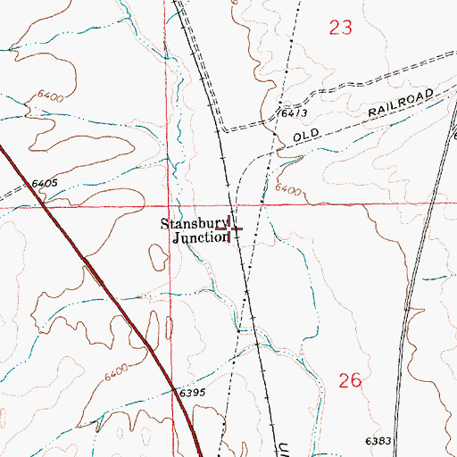 Topographic Map of Stansbury Junction, WY