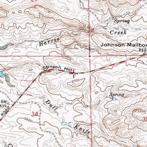 Topographic Map of Stinson Hill, WY