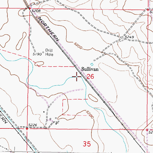 Topographic Map of Sullivan, WY