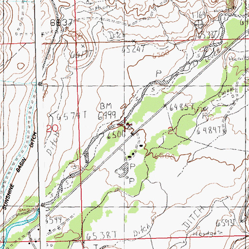 Topographic Map of Sunshine, WY