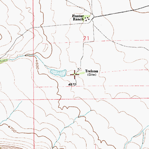 Topographic Map of Trelona (historical), WY