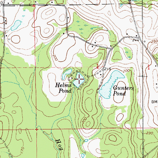 Topographic Map of Helms Pond, AL