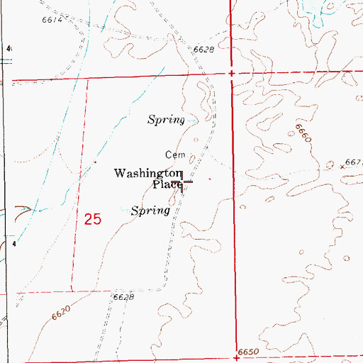 Topographic Map of Washington Place (historical), WY