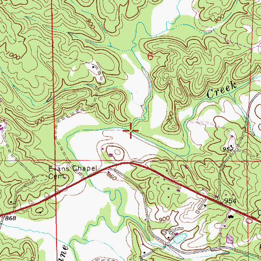 Topographic Map of Henry Creek, AL