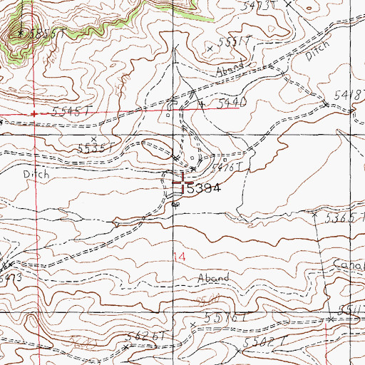Topographic Map of Wiley (historical), WY