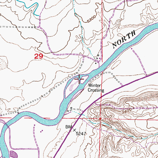 Topographic Map of Winter Crossing, WY