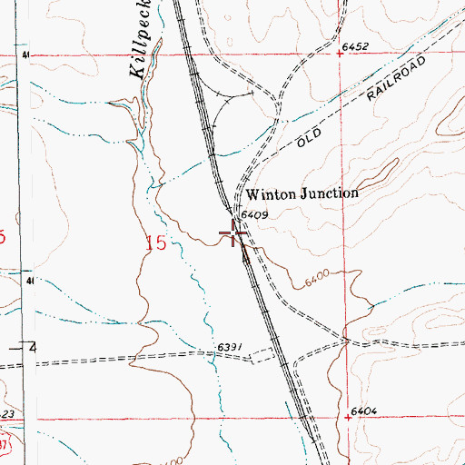 Topographic Map of Winton Junction, WY