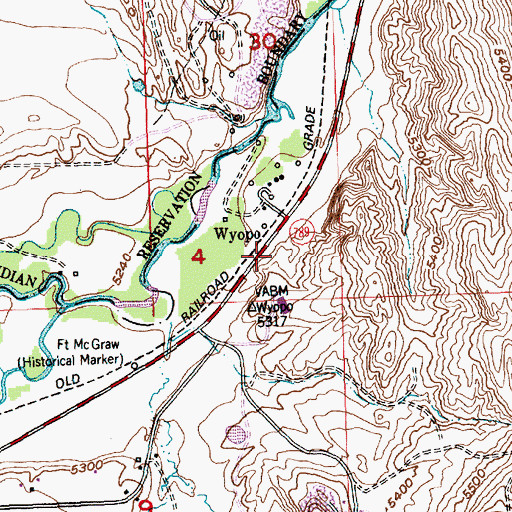 Topographic Map of Wyopo, WY