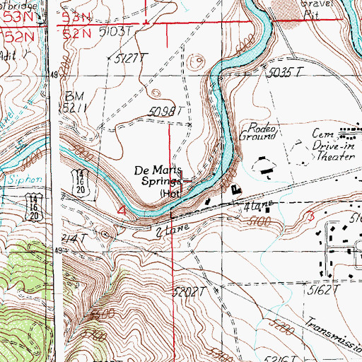 Topographic Map of De Maris Springs, WY