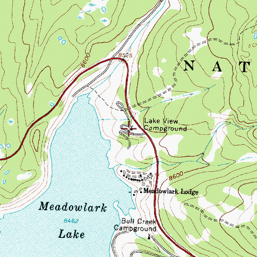 Topographic Map of Lake View Campground, WY