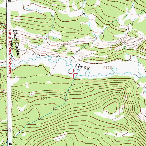 Topographic Map of Little Grizzly Basin, WY