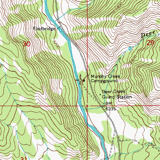 Topographic Map of Murphy Creek Campground, WY