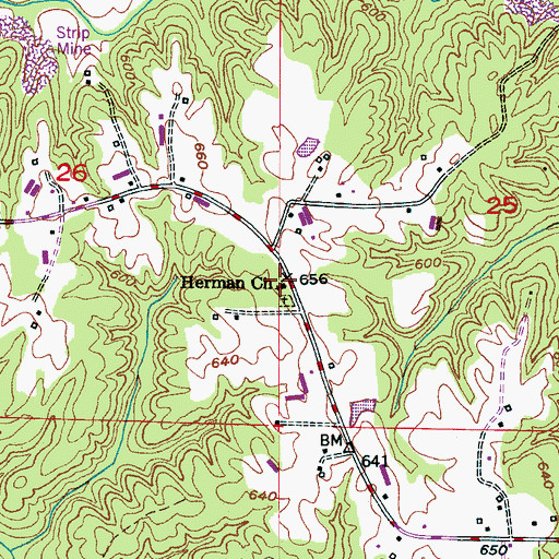 Topographic Map of Herman Church, AL