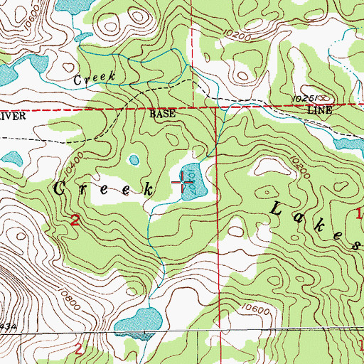 Topographic Map of Wilson Creek Lakes, WY