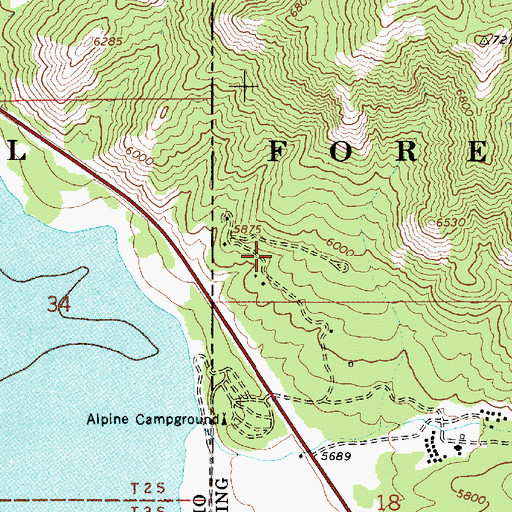 Topographic Map of Alpine Summer Home Area, WY