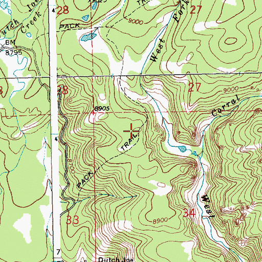 Topographic Map of Crows Nest Trail, WY