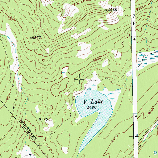 Topographic Map of Diamond Lake Trail, WY