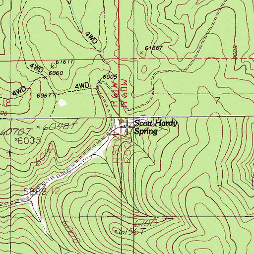 Topographic Map of Scott-Hardy Spring, WY