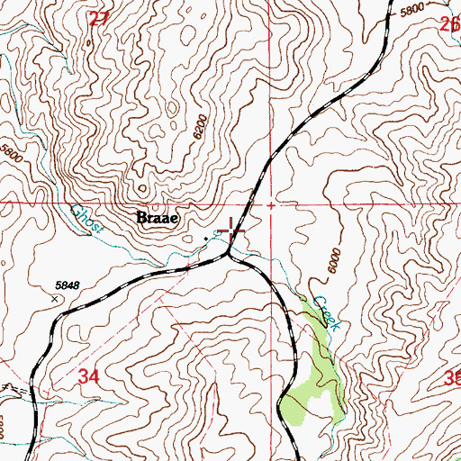 Topographic Map of Braae, WY