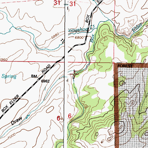 Topographic Map of Keely Draw, WY