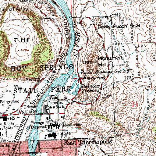 Topographic Map of Big Spring, WY