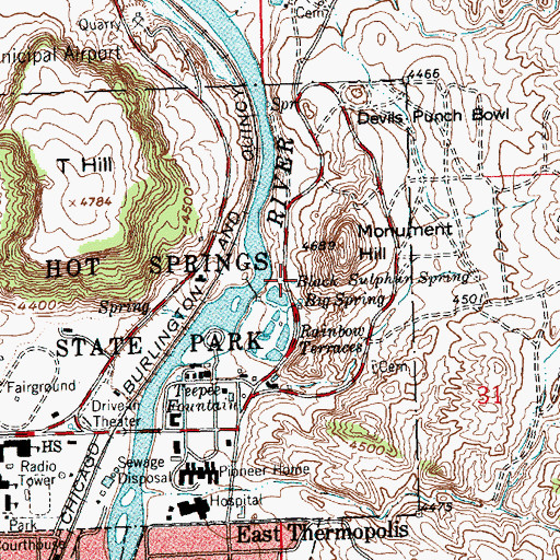 Topographic Map of Black Sulphur Spring, WY