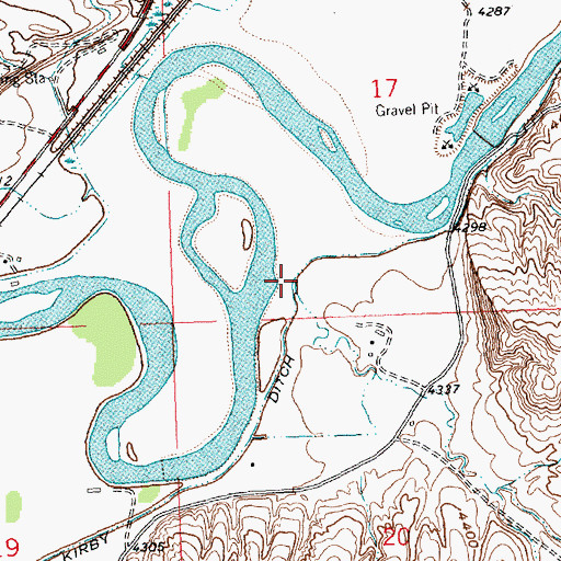 Topographic Map of Black Willow Draw, WY