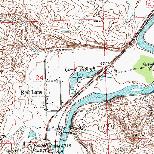 Topographic Map of Cover Slough, WY
