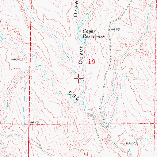 Topographic Map of Coyer Draw, WY